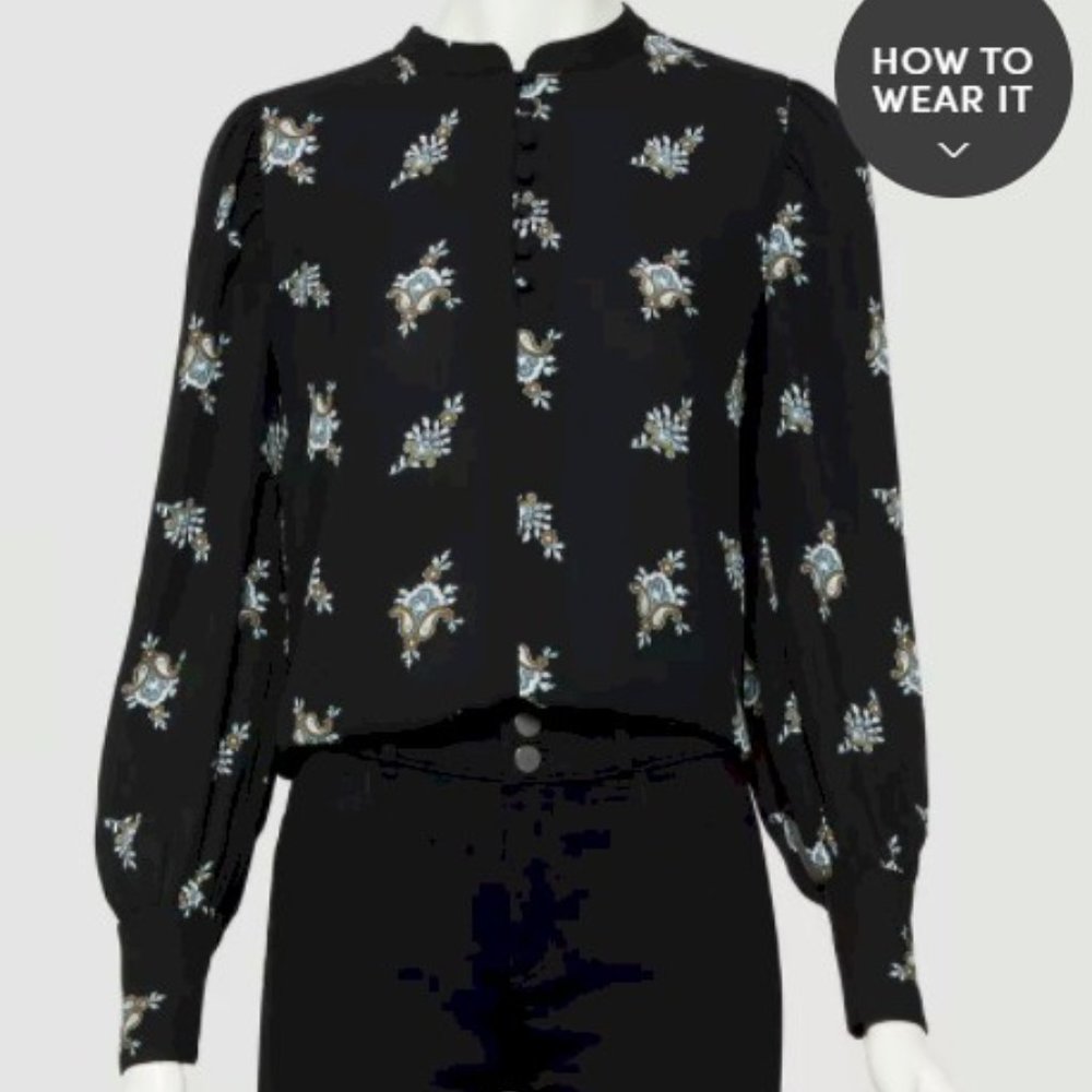Paisley Blouse Long Sleeve Size Large New NWT